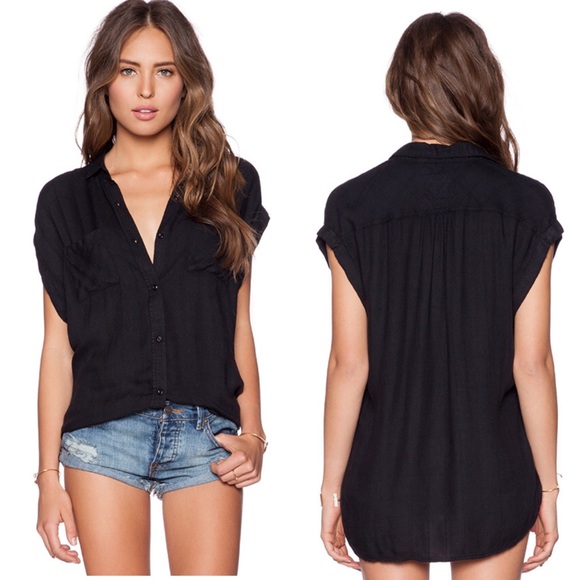 Rails Tops - Rails Britt Button Down in Black
